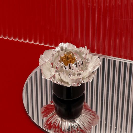 故式花开富贵·茶盖置·茶桌摆件茶道配件·999纯银 商品图13