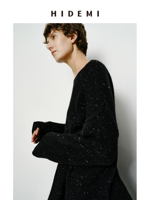 HIDEMI 极简慵懒廓形粗针宽松山羊绒大毛衣 商品图8