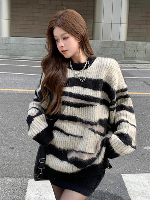 拉毛条纹毛衣 商品图4