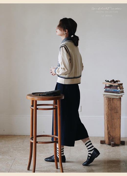 复古文艺风马甲 商品图1