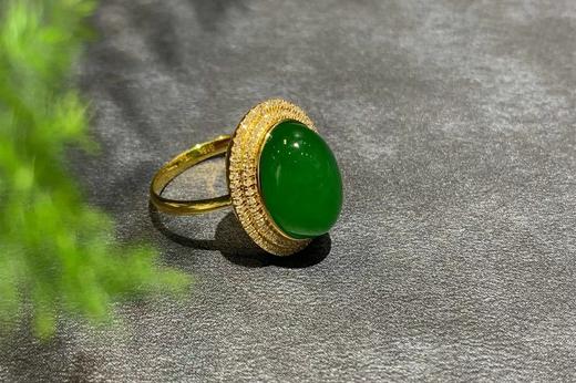 【御珠宫坊】金镶碧玉戒指 商品图5