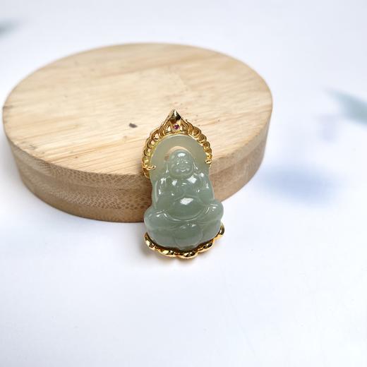 和田玉吊坠-莲花座佛公 商品图0