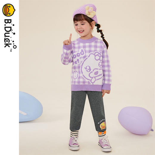 B.DUCK小黄鸭童装冬季打底长裤女童加绒 FF5458003 商品图4