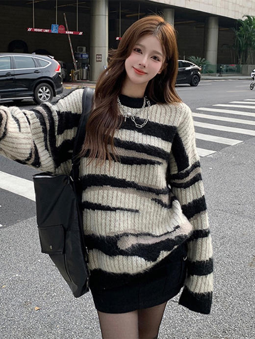 拉毛条纹毛衣 商品图6