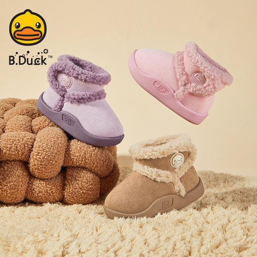 B.DUCK小黄鸭童鞋冬季男女童时尚雪地靴22-30 B5486804A 商品图0