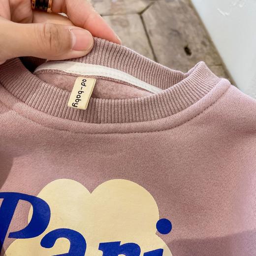 【抓绒面料制成，优异保暖性能！】2023童装秋冬装新款 儿童冬款韩版抓绒卫衣女童男童打底衫具备舒适的穿着体验和优异的耐久性，能够满足孩子们日常活动的需求lm 商品图4