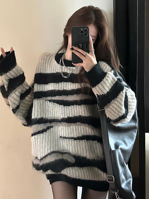 拉毛条纹毛衣 商品图5