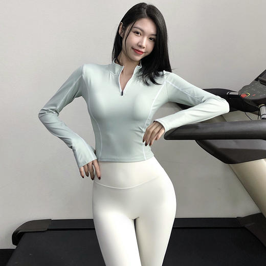 跃牌【倚窗听雨系列】宽松速干健身服显瘦裸感跑步长袖运动上衣 CX29（无胸垫） 商品图1