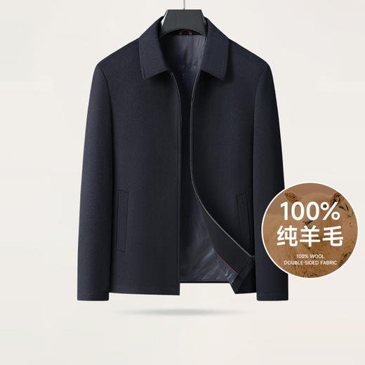 100%羊毛【新款DLC】大依优型大码男装羊毛夹克外套男加肥加大商务休闲上衣男士绅士胖子 商品图0
