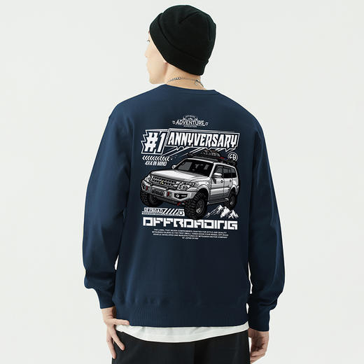 自由基地秋冬新款帕杰罗越野改装车图案印花圆领套头户外休闲卫衣 NMT-2063 商品图7