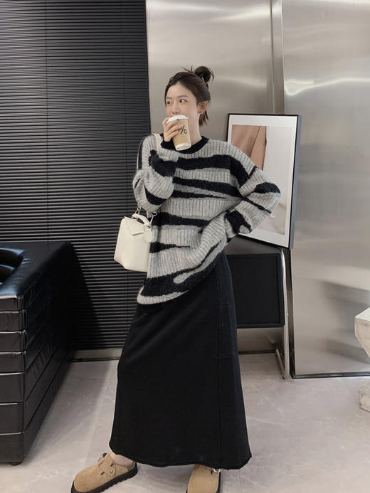 拉毛条纹毛衣 商品图2