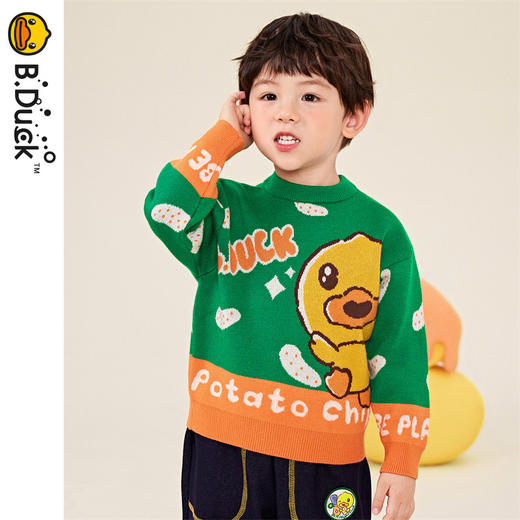 B.DUCK小黄鸭童装冬季男女童套头针织衫毛衣 BF5412020 商品图3