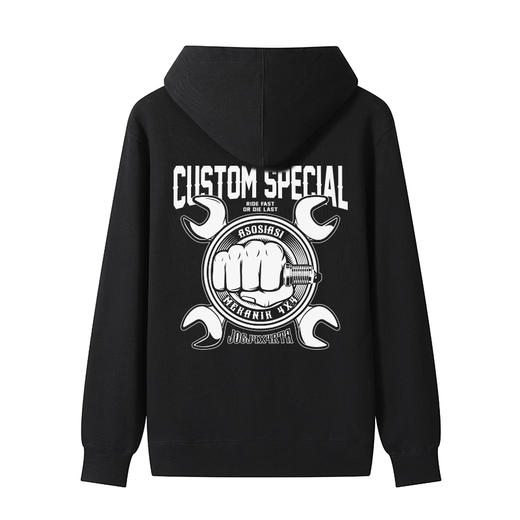 自由基地秋冬带帽套头毛圈卫衣300克越野机车motor个性图案设计款 NMT-2067 商品图4