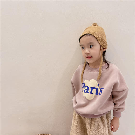 【抓绒面料制成，优异保暖性能！】2023童装秋冬装新款 儿童冬款韩版抓绒卫衣女童男童打底衫具备舒适的穿着体验和优异的耐久性，能够满足孩子们日常活动的需求lm 商品图5