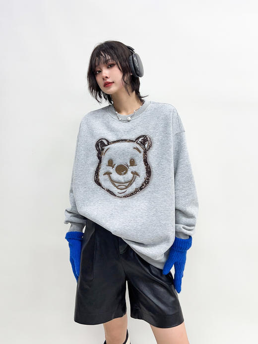 亮片绣维尼熊加绒卫衣23810 商品图9