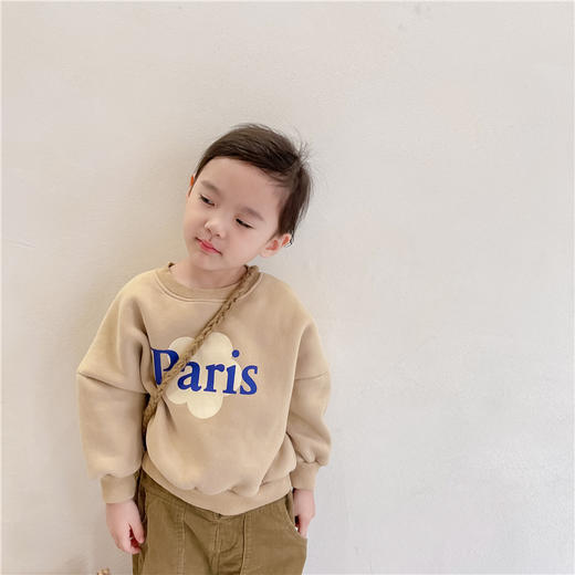 【抓绒面料制成，优异保暖性能！】2023童装秋冬装新款 儿童冬款韩版抓绒卫衣女童男童打底衫具备舒适的穿着体验和优异的耐久性，能够满足孩子们日常活动的需求lm 商品图6