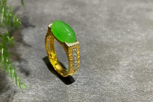 【御珠宫坊】金镶碧玉戒指 商品图0