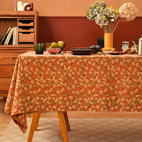 金色绣线棕榈叶节日桌布客厅电视柜布艺餐桌布