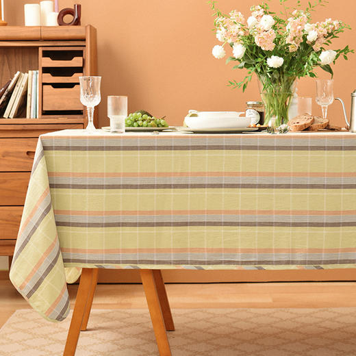 英伦彩色条纹桌布客厅电视柜布艺餐桌布 商品图0