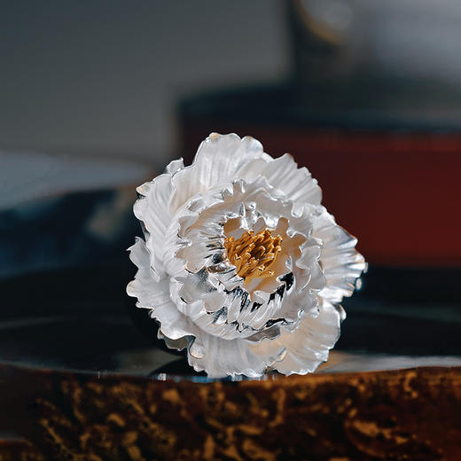 故式花开富贵·茶盖置·茶桌摆件茶道配件·999纯银 商品图6