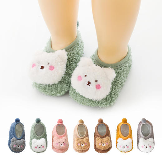 【感受 不一样的温暖和舒适！】儿童地板袜冬款加绒加厚婴儿袜子 防滑宝宝地板袜子鞋袜套可爱lm 商品图4