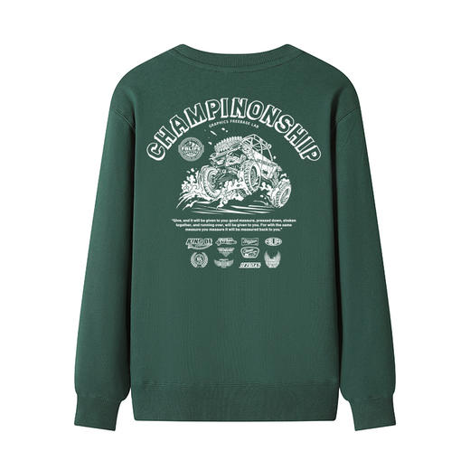 自由基地秋冬新款毛圈圆领套头卫衣原创设计越野车图案情侣通勤 NMT-2062 商品图5