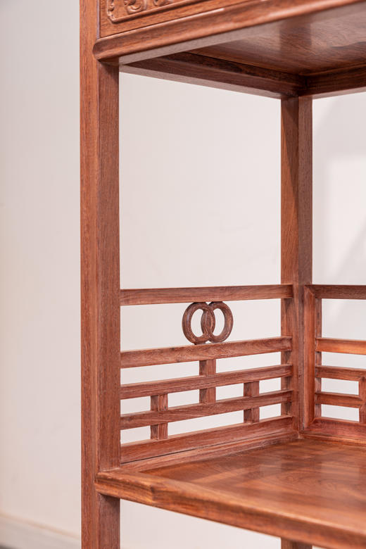 红桥红  家具严选  缅甸花梨（大果紫檀）【135上博复刻品字栏杆 书架】 商品图3
