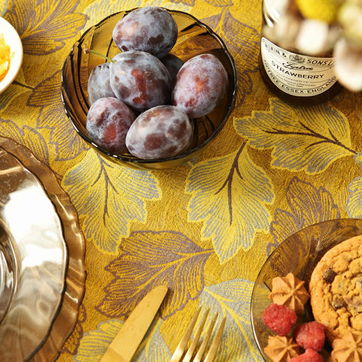 装饰主义风格橡树叶桌布客厅电视柜布艺餐桌布 商品图2