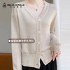 针织衫女金银丝工艺开衫新款秋季薄款春秋外搭长袖上衣v领毛衣外套SZ2702 商品缩略图2