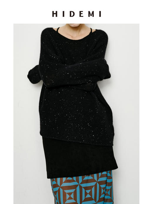 HIDEMI 极简慵懒廓形粗针宽松山羊绒大毛衣 商品图6
