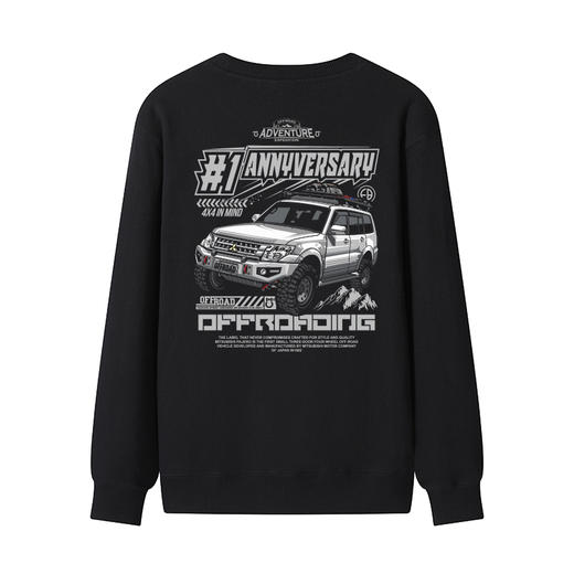 自由基地秋冬新款帕杰罗越野改装车图案印花圆领套头户外休闲卫衣 NMT-2063 商品图1