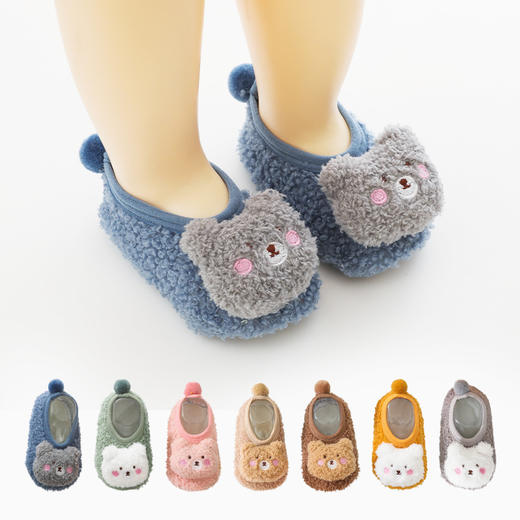 【感受 不一样的温暖和舒适！】儿童地板袜冬款加绒加厚婴儿袜子 防滑宝宝地板袜子鞋袜套可爱lm 商品图2