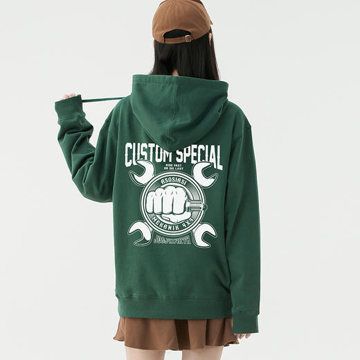 自由基地秋冬带帽套头毛圈卫衣300克越野机车motor个性图案设计款 NMT-2067 商品图0