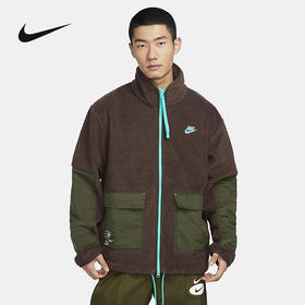 【库存有限，无货将作退款，建议勿拍】Nike/耐克外套男冬季新款仿羊羔绒保暖立领运动夹克FV4022-237