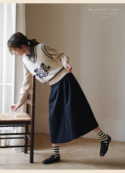 复古文艺风马甲 商品图0