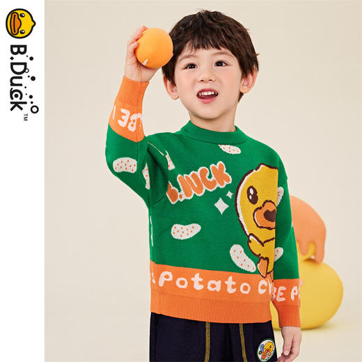 B.DUCK小黄鸭童装冬季男女童套头针织衫毛衣 BF5412020 商品图4
