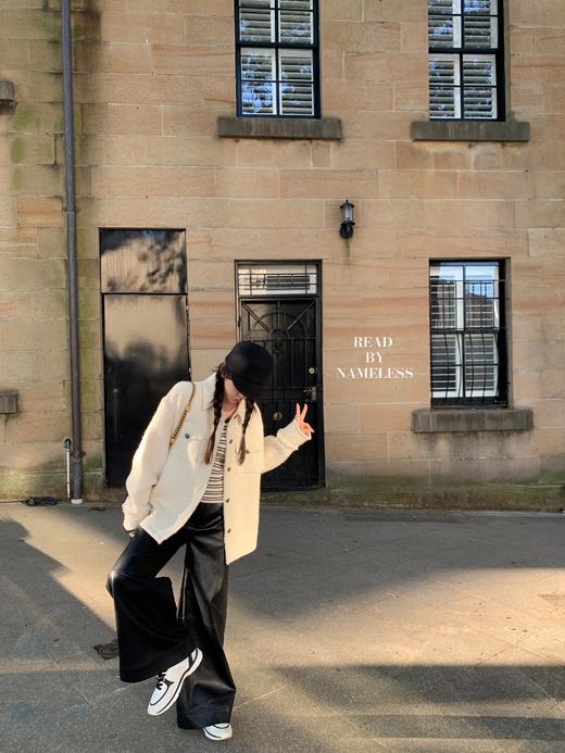 Read Nameless /休闲白色小香宽松外套+念念第一条皮裤 商品图8