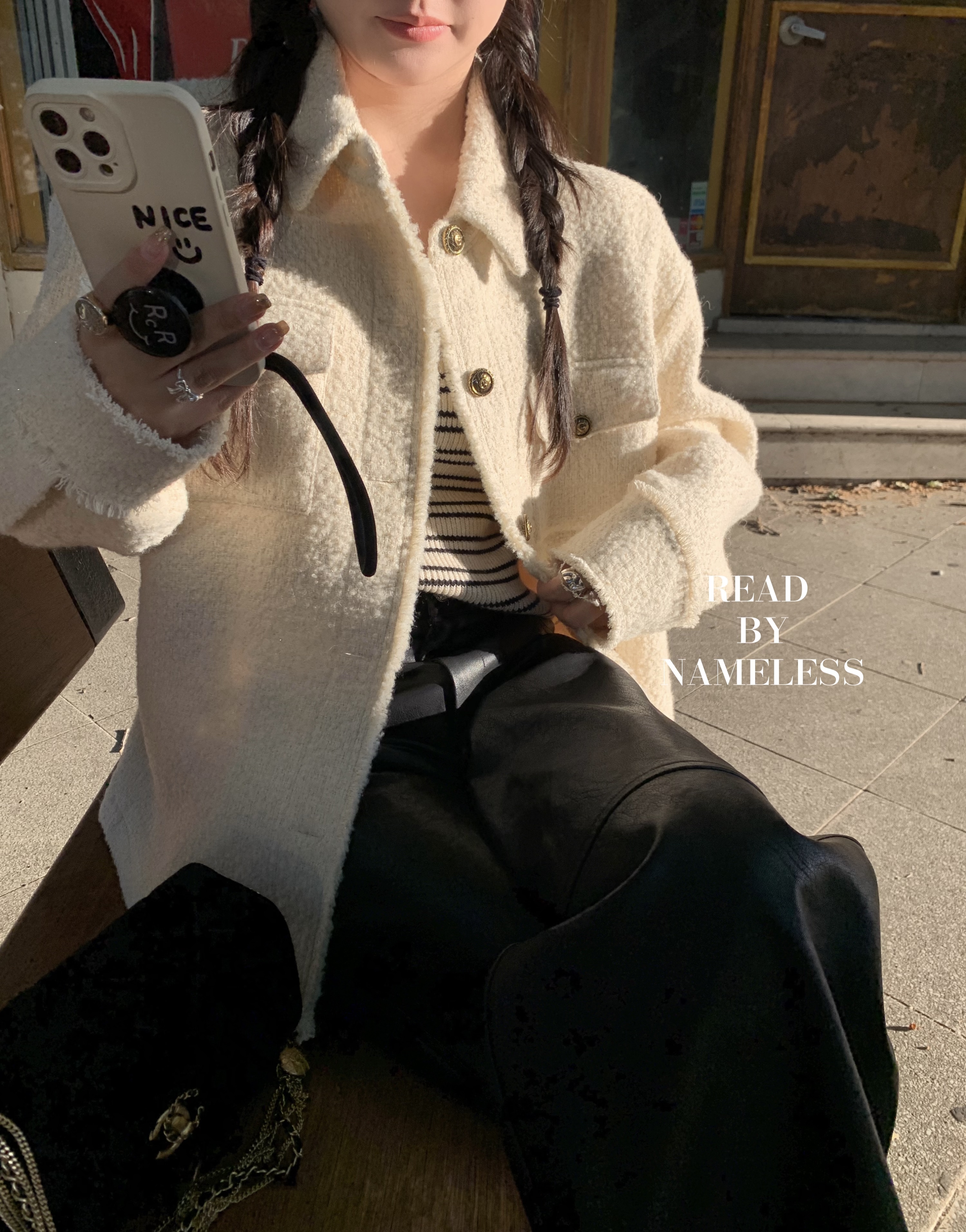 Read Nameless /休闲白色小香宽松外套+念念第一条皮裤