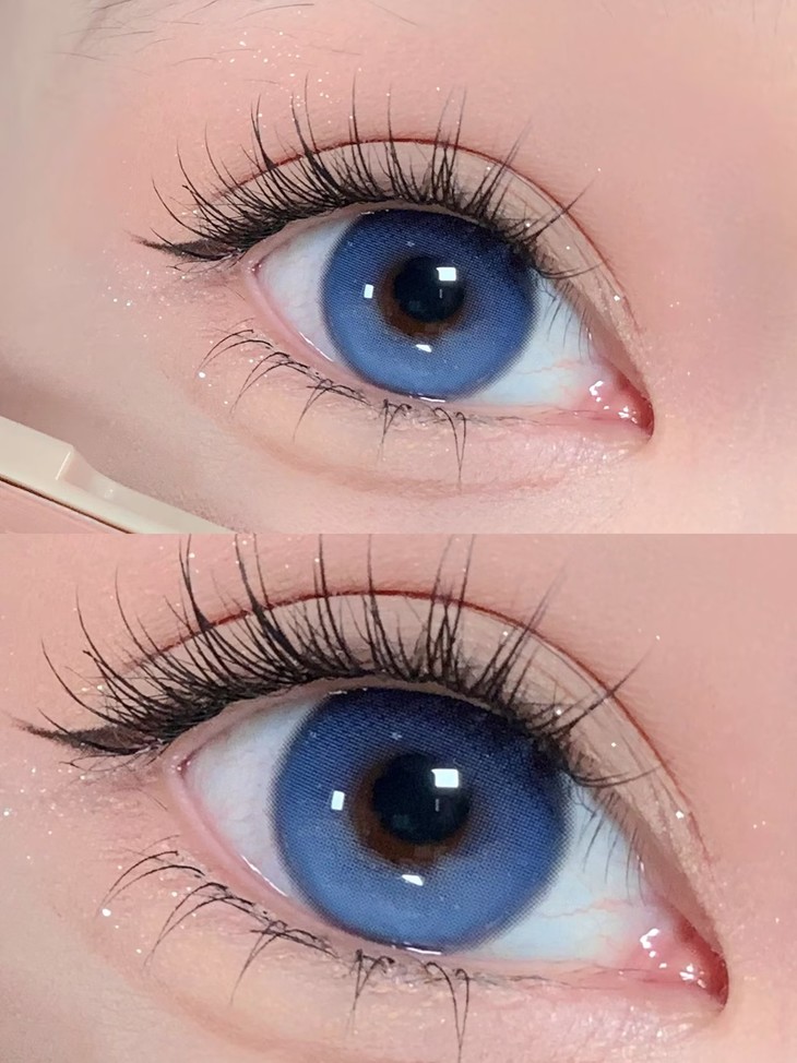 KIRAFAIRY 年抛美瞳 隐形眼镜 广岛黑蓝 14.2mm 1副/2片 左右度数可不同-VVCON美瞳商城10