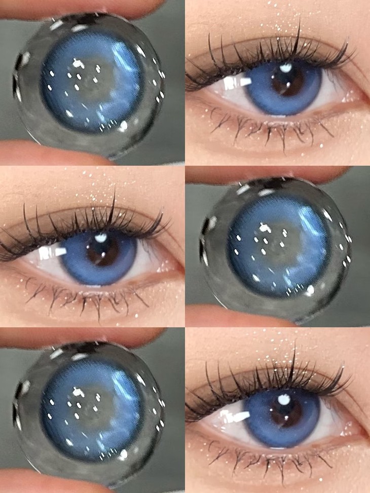 KIRAFAIRY 年抛美瞳 隐形眼镜 广岛黑蓝 14.2mm 1副/2片 左右度数可不同-VVCON美瞳商城11