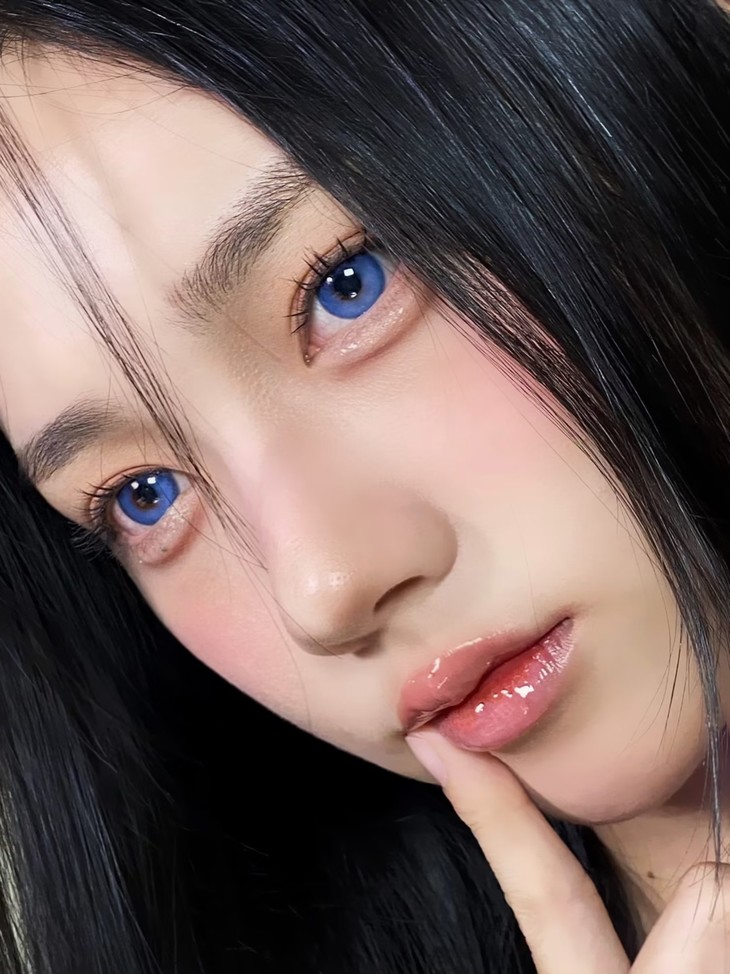 KIRAFAIRY 年抛美瞳 隐形眼镜 广岛黑蓝 14.2mm 1副/2片 左右度数可不同-VVCON美瞳商城23