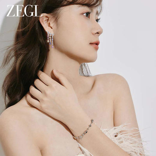 ZEGL设计师多巴胺系列彩色锆石手链女轻奢小众精致高级冷淡风手饰 商品图1