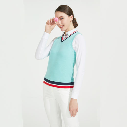 BMW-303C( PROSIMON高尔夫秋冬女款V领针织马甲背心) 商品图3