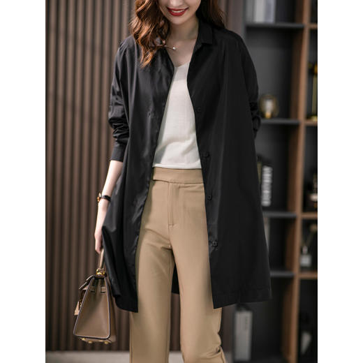 原形设计感中长款风衣女2023秋季新款韩版气质时尚宽松百搭外套 商品图3