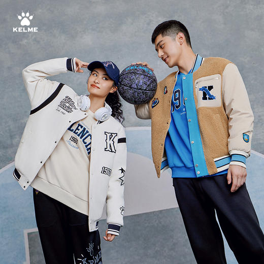 卡尔美冬季篮球潮流系列针织棉服 商品图1