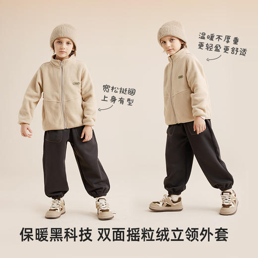 fx-【抗静电 保暖双面摇粒绒】儿童基础百搭摇粒绒外套PQWT2319 商品图2