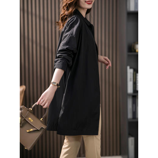 原形设计感中长款风衣女2023秋季新款韩版气质时尚宽松百搭外套 商品图4