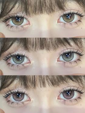 kaylens月抛 草莓桃桃/梦龙可可/元气满满 14.5mm   非离子 粉/棕/灰 abu实拍试色