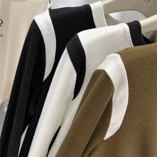 【时尚韩版修身！内搭长袖打底衫】舒适宽松简约，拼接打底衫秋季韩版修身女装上衣内搭长袖圆领T恤打底 商品图3