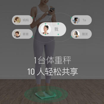 Keep 体重秤T1智能蓝牙电子秤家用精准健康多用户识别LED屏幕 抹茶绿 /数码 /智能设备 /智能秤 商品图1